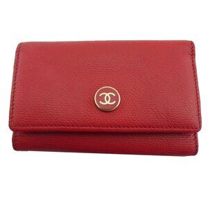 CHANEL Key holder Red x gold Women Authentic secondhand